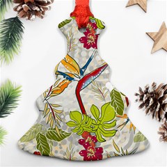 Flower Floral Red Green Tropical Ornament (christmas Tree)  by Mariart