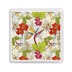 Flower Floral Red Green Tropical Memory Card Reader (square)  by Mariart