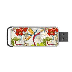 Flower Floral Red Green Tropical Portable Usb Flash (two Sides) by Mariart