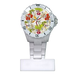 Flower Floral Red Green Tropical Plastic Nurses Watch