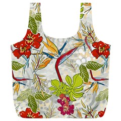 Flower Floral Red Green Tropical Full Print Recycle Bags (l)  by Mariart