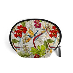 Flower Floral Red Green Tropical Accessory Pouches (small) 