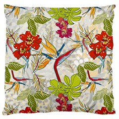 Flower Floral Red Green Tropical Standard Flano Cushion Case (two Sides) by Mariart