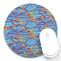 Geometric Line Cable Love Round Mousepads