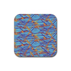 Geometric Line Cable Love Rubber Coaster (square) 