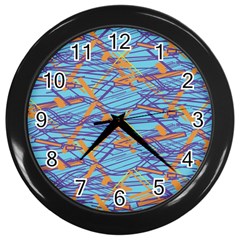 Geometric Line Cable Love Wall Clocks (black) by Mariart