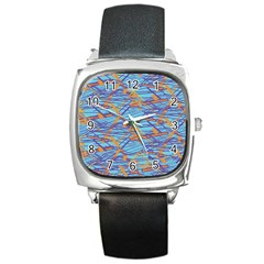 Geometric Line Cable Love Square Metal Watch by Mariart