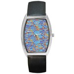 Geometric Line Cable Love Barrel Style Metal Watch Front