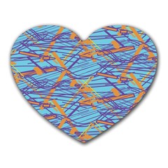 Geometric Line Cable Love Heart Mousepads by Mariart