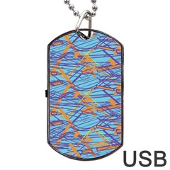 Geometric Line Cable Love Dog Tag Usb Flash (one Side) by Mariart