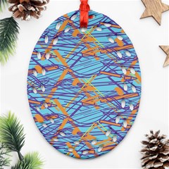 Geometric Line Cable Love Ornament (oval Filigree) by Mariart