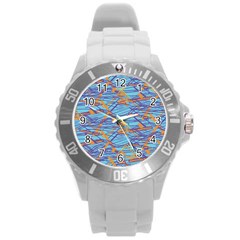 Geometric Line Cable Love Round Plastic Sport Watch (l)