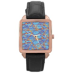 Geometric Line Cable Love Rose Gold Leather Watch  by Mariart