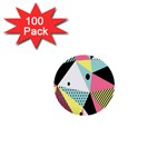 Geometric Polka Triangle Dots Line 1  Mini Buttons (100 pack)  Front