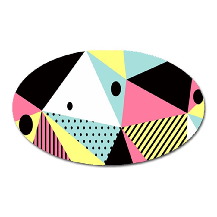 Geometric Polka Triangle Dots Line Oval Magnet