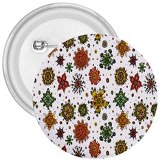 Flower Floral Sunflower Rose Pattern Base 3  Buttons