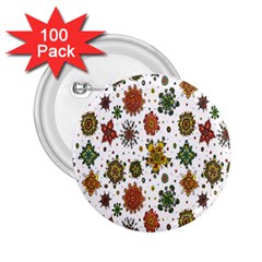 Flower Floral Sunflower Rose Pattern Base 2 25  Buttons (100 Pack)  by Mariart