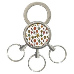 Flower Floral Sunflower Rose Pattern Base 3-ring Key Chains