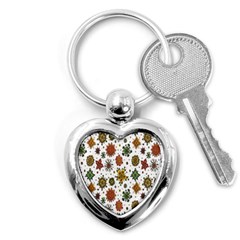 Flower Floral Sunflower Rose Pattern Base Key Chains (heart) 