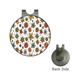 Flower Floral Sunflower Rose Pattern Base Hat Clips With Golf Markers by Mariart