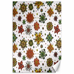 Flower Floral Sunflower Rose Pattern Base Canvas 12  X 18   by Mariart