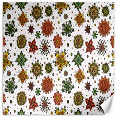 Flower Floral Sunflower Rose Pattern Base Canvas 16  X 16   by Mariart