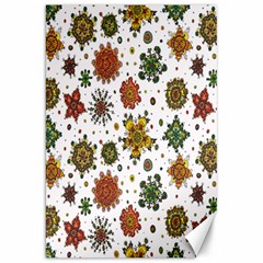 Flower Floral Sunflower Rose Pattern Base Canvas 20  X 30   by Mariart