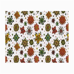 Flower Floral Sunflower Rose Pattern Base Small Glasses Cloth (2-side) by Mariart