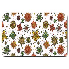 Flower Floral Sunflower Rose Pattern Base Large Doormat  by Mariart