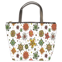 Flower Floral Sunflower Rose Pattern Base Bucket Bags by Mariart