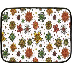 Flower Floral Sunflower Rose Pattern Base Fleece Blanket (mini) by Mariart