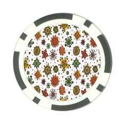 Flower Floral Sunflower Rose Pattern Base Poker Chip Card Guard (10 Pack) by Mariart