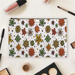 Flower Floral Sunflower Rose Pattern Base Cosmetic Bag (large)  by Mariart