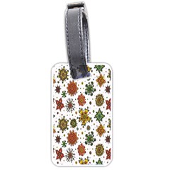 Flower Floral Sunflower Rose Pattern Base Luggage Tags (one Side)  by Mariart