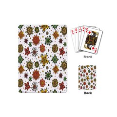 Flower Floral Sunflower Rose Pattern Base Playing Cards (mini)  by Mariart