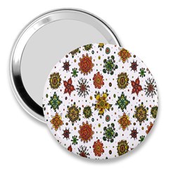 Flower Floral Sunflower Rose Pattern Base 3  Handbag Mirrors