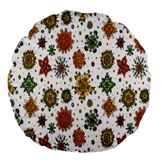 Flower Floral Sunflower Rose Pattern Base Large 18  Premium Round Cushions by Mariart