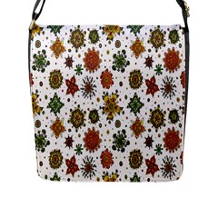 Flower Floral Sunflower Rose Pattern Base Flap Messenger Bag (l)  by Mariart