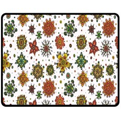 Flower Floral Sunflower Rose Pattern Base Double Sided Fleece Blanket (medium)  by Mariart