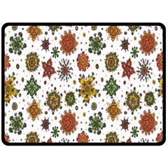 Flower Floral Sunflower Rose Pattern Base Double Sided Fleece Blanket (large)  by Mariart