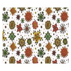 Flower Floral Sunflower Rose Pattern Base Double Sided Flano Blanket (small)  by Mariart