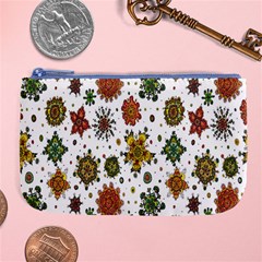 Flower Floral Sunflower Rose Pattern Base Large Coin Purse by Mariart