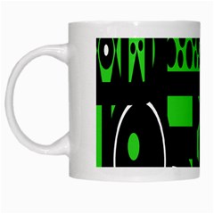 Half Grower Banner Polka Dots Circle Plaid Green Black Yellow White Mugs by Mariart