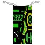 Half Grower Banner Polka Dots Circle Plaid Green Black Yellow Jewelry Bag Back