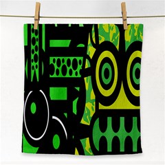 Half Grower Banner Polka Dots Circle Plaid Green Black Yellow Face Towel by Mariart