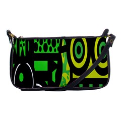 Half Grower Banner Polka Dots Circle Plaid Green Black Yellow Shoulder Clutch Bags by Mariart