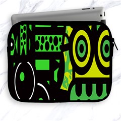 Half Grower Banner Polka Dots Circle Plaid Green Black Yellow Apple Ipad 2/3/4 Zipper Cases by Mariart