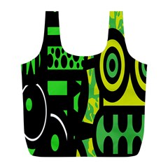 Half Grower Banner Polka Dots Circle Plaid Green Black Yellow Full Print Recycle Bags (l)  by Mariart