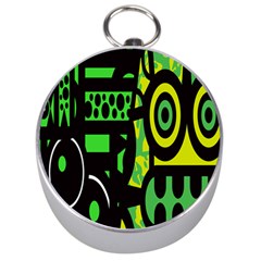 Half Grower Banner Polka Dots Circle Plaid Green Black Yellow Silver Compasses by Mariart