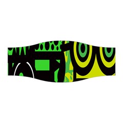 Half Grower Banner Polka Dots Circle Plaid Green Black Yellow Stretchable Headband by Mariart